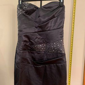 Fredericks of Hollywood dark grey with silver sequins strapless mini dress